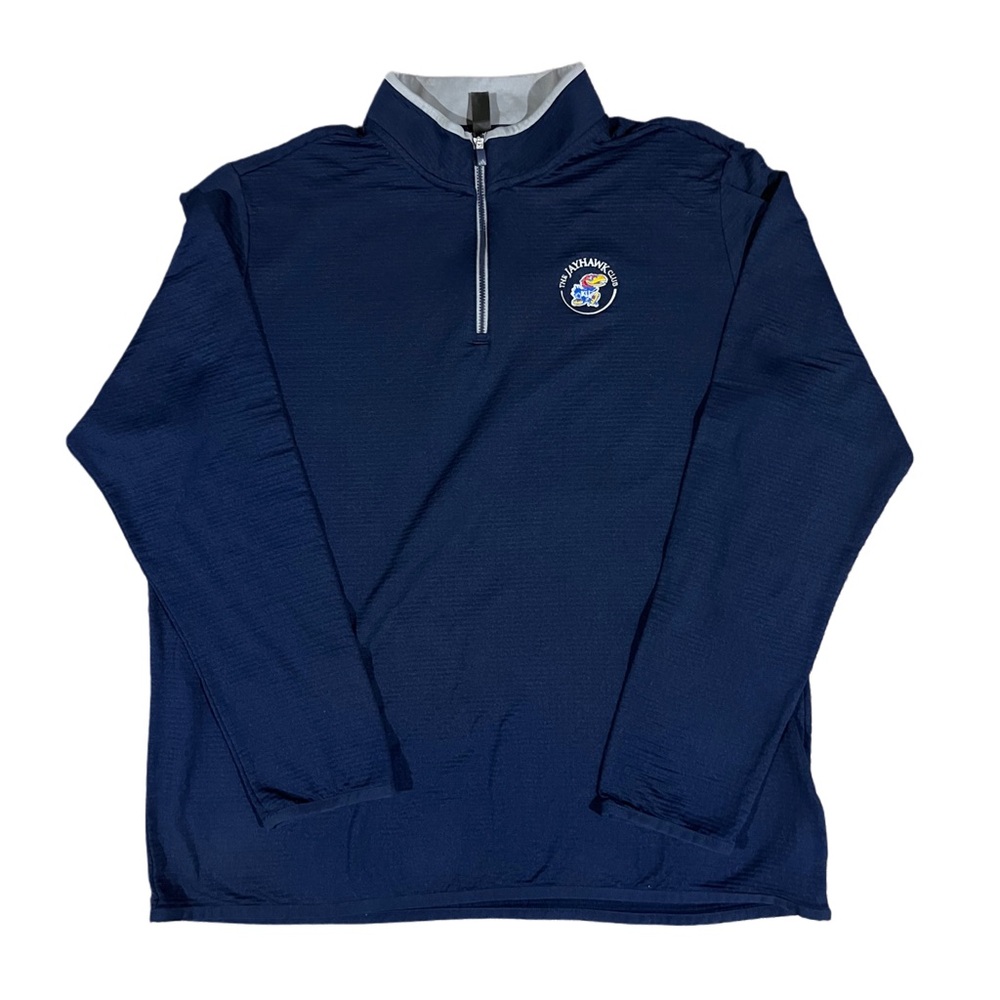 Adidas University of Kansas “Kansas Jayhawks” Thermal Quarter-Zip Zip-Up Jacket